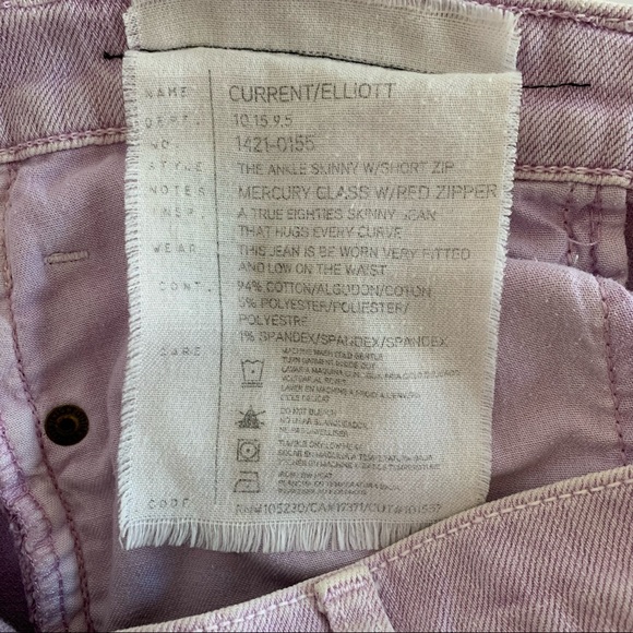Current/Elliot The Ankle Skinny W/Short Zip Jeans Sz 28 - Picture 5 of 12